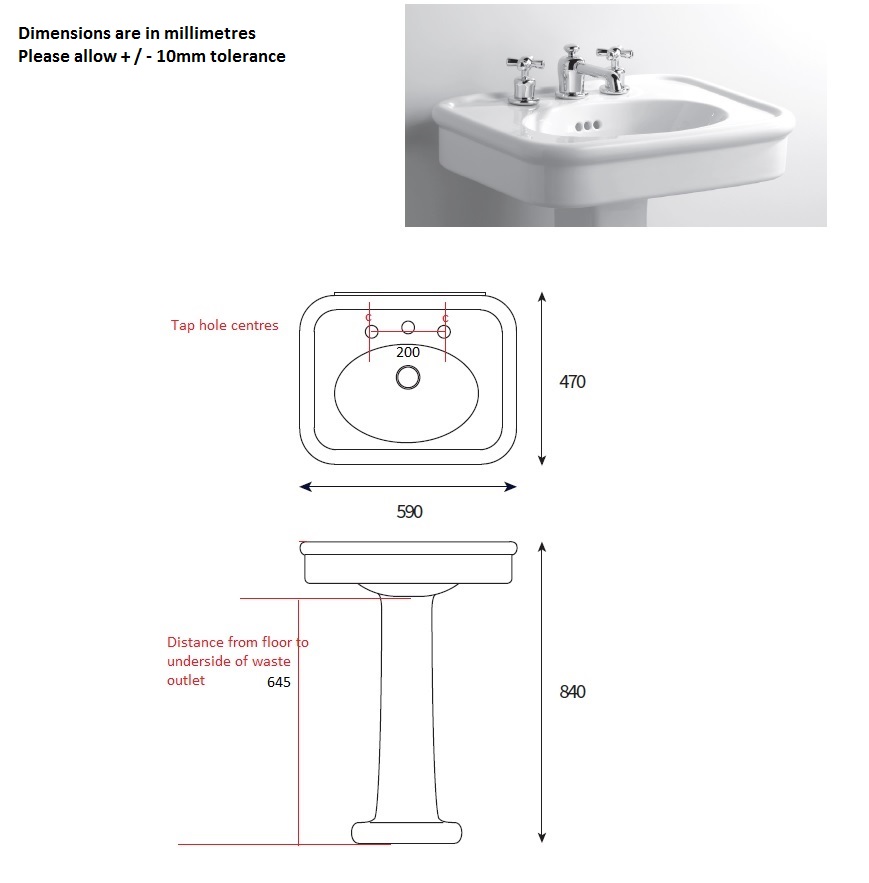 Rockwell Basin On A Pedestal - Bathroom Pedestal Sink Measurements